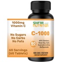 SHIFAA NUTRITION Hal Vitamin C-1000mg δισκία, 60 ημέρες προσφοράς. Συμπλήρωμα Ανοσολογικής Υποστήριξης με Βιταμίνη C, Elderberry, Quercetin, Rose HIPS & Rutin. Χορτοφαγικά, μη ΓΤΟ, Χωρίς ζάχαρη & Κετό Φιλικά