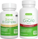 Super B- Complex 180 δισκία + Υψηλή Απορρόφηση CoQ10 100mg 120 Softgels Energy Bundle, Methylated Content Release B Complex + CoQ10 με Βιταμίνη Ε & D- Limonene, από την Igenus