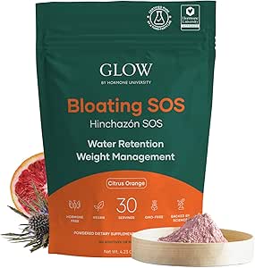 Glow Bloating SOS Drink Powder, Bloating Relief for Women with Morosil & Digestive Enzymes, for Water Reservation, Μεταβολισμός, Υγεία και Ανοσοποιητική Υποστήριξη, Εσπεριδοειδή Πορτοκαλί - Διαιτητικά Συναναπτυγμένα