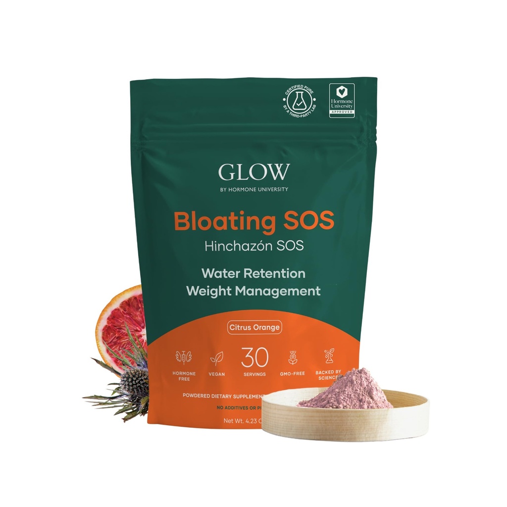 Glow Bloating SOS Drink Powder, Bloating Relief for Women with Morosil & Digestive Enzymes, for Water Reservation, Μεταβολισμός, Υγεία και Ανοσοποιητική Υποστήριξη, Εσπεριδοειδή Πορτοκαλί - Διαιτητικά Συναναπτυγμένα