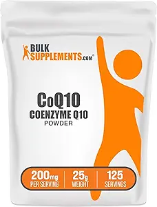 BulkSupplements.com Coenzyme Q10 Toz - Coenzyme Q10 200 mg Supplement, Beslenme Supplement - Gluten Free, 200 mg per Service, 25g (0.88 oz) (Pack of 1)