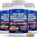NEW AGE Silica Sea Moss, Black Seed Oil, Ashwagandha, Turmeric, Bladderwrack, Burdock - Manuka, Honey Dandelion, ACV Black Pepper Gluten Free