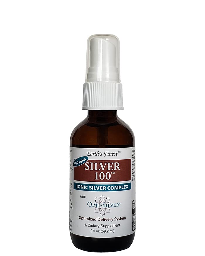 Silver 100 Ionic Silver Kompleksi Immune Support için Opti-Silver Optimized Teslimat Sistemi - 100 ppm, 2oz (59.2mL) - Sprey