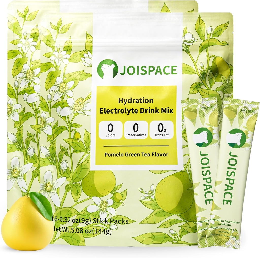 JOISPACE Electrolyte Drink Mix with Tea Polyols | Hızlı Hydration & Electrolytes Boost | Non-GMO, Vegan, Gluten-Free | Pomelo Çay, 32 Hizmet