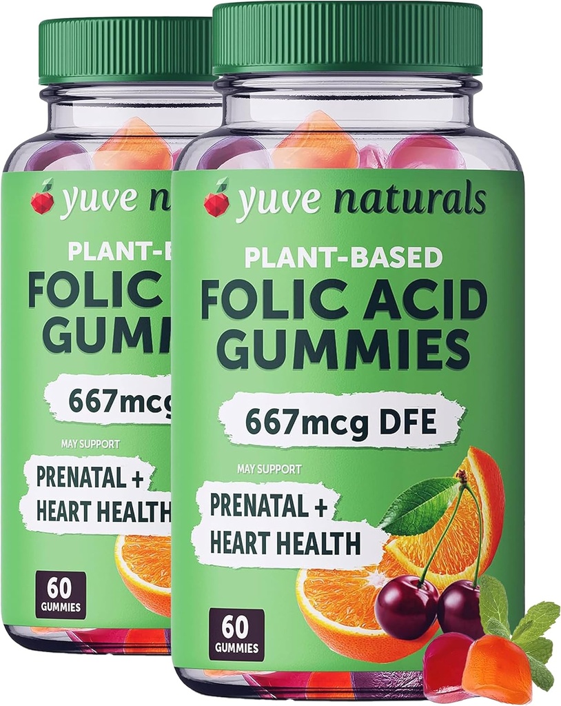 Kadın için Prenatal Gummies - Folic Acid Prenatal Vitaminler 667 mcg DFE - Engelli Prenatal Vitaminler - Hormonal Destek & Folate Asit - Vegan & Natural - Prenatal Vitaminler Gummies - 60.