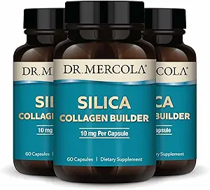 Dr. Mercola Silica Collagen Builder - Plant-Based Silica Supplement to Support Skin, Hair, Nail & Bone Health - Non-GMO, Gluten-Free & Soy-Free - 180 Capsules (90 hizmet)