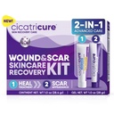 Κιτ αποκατάστασης δέρματος Cicatricure: Προηγμένη Gel Scar & Open Wound Care Antibiotic Ointment, Μειώνει Stretch Marks, Χειρουργικά & Acne Scars, Treats Cuts & Burns, 1 oz Κάθε - για Ενήλικες & Παιδιά