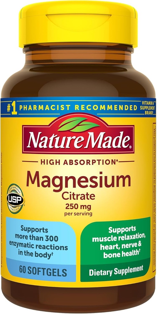 Doğa, hizmet başına 250 mg, Men ve Kadınlar için Magnezyum Supplements, Destekler Kas, Nerve, Bone and Heart, 60 Softgels, 30 Day Supply, 60 Softgels, 30 Day Supply, 60 Softgels, 30 Day Supply,