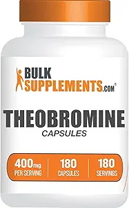 BulkSupplies.com Theobromine Capses - Theobromine Supplement, Nootropic Supplement, Theobromine 400mg - Brain & Energy Support - Χωρίς γλουτένη, 1 Capsule per Serving, 180 Κάψουλες