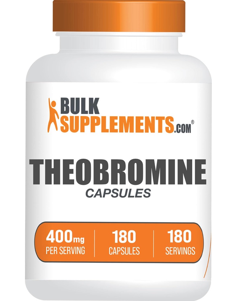 BulkSupplies.com Theobromine Capses - Theobromine Supplement, Nootropic Supplement, Theobromine 400mg - Brain & Energy Support - Χωρίς γλουτένη, 1 Capsule per Serving, 180 Κάψουλες