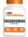 BulkSupplements.com Theobromine Powder - Theobromine Supplement, Nootropic Supplement, Theobromine 400mg - Brain & Energy Support - Gluten Free, 1 Capsule per Serving, 180 Capsules