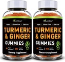 Nature's Base Turmeric and Ginger Gummies for Yetişkinler (2 Pack) - Tumeric Curcumin Supplement to Support Joint Health & Immune Support - 120 Vegan Gummies