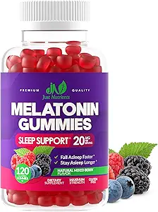 Μελατονίνη 20mg Gummies for Adults (120 Count) - Υψηλής ισχύος υποστήριξη ύπνου με 10mg μελατονίνης ανά γλουτένη - Χωρίς γλουτένη, μη ΓΤΟ, χορτοφάγοι, Μεγάλη γεύση μικτή γεύση μούρου - 60 υπηρεσίες
