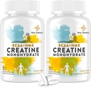 8- σε- 1 Creatine Monohydrate με BCAA & HMB, 5000 mg για άνδρες & γυναίκες, Μασουλάκια Κρεατίνης για μυς, Ανάκτηση, Αντοχή & Αντοχή, Υψηλή Απορρόφηση, Λεμόνι Γεύση, Χωρίς ζάχαρη, 180 δισκία