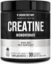 Jacked Factory Kreatine Monohidrat Toz 150g - Erkekler ve Kadınlar için 5g Daily Kretine Supplement, Vegan-Friendly, Third-Party Tested - 30 Hizmet, Unflavored