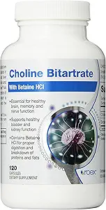 Roex Vitamins | Choline Bitartrate | Improved Brain Activity | Cellular Function | Nutritional-Supplement | 120 Count