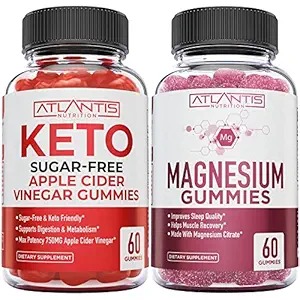 Magnesium 60 Gummies + Sugar Free Keto Apple Cider Vinegar 60 Gummies