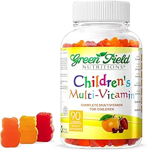 Greenfield Beslenmeleri Çocuklar Gelatin Free Halal Multivitamin Gummies - All Essential Halal Vitaminleri A, Bs, C, D, Iodine, çinko for Immunity, Non-GMO, Children' Countl Gummies (90)