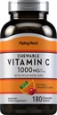 Piping Rock Vitamin C Chewable 1000 mg | 180 Tabletler | Orange Flavor | Vegetarian, Non-GMO, Gluten Free Supplement Supplement Supplement
