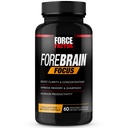 Force Factor Forebrain Focus Brain Booster, Συμπλήρωμα εγκεφάλου για την ενίσχυση της σαφήνειας και της συγκέντρωσης, για τη μνήμη και την οξύτητα & αύξηση της παραγωγικότητας, Nootropic Brain Support Supplement, 60 κάψουλες, μαύρο
