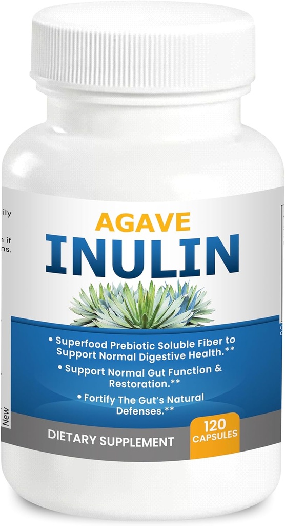 Agave Inulin Capsules Digestive Support ► Fiber Prebiyotik Agave Inulin 120 Ct.