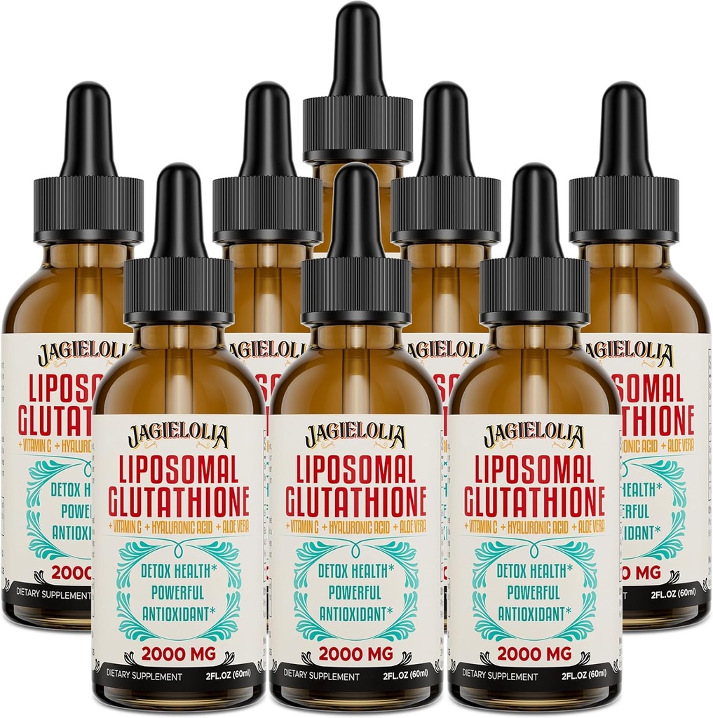 Liposomal Glutathione Liquid 2000MG - Kadınlar ve Erkekler için Antioksit Supplement, Aging Defense, Liver Function & Energy, Hyaluronic Acid + Aloe Vera + Vitamin C, Natural & Vegan, 16 FL.OZ