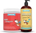 WONDER PAWS Kalp + Vitality Superhero Chews Plus Omega Max Fish Oil - Köpekler Kalp Sağlığı, Cilt ve Ortak Bakım Ve Immune Desteği - Kalp + Vitality 90 Chews - Omega Max 16 Ounces