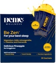 BeMe BeZen Sleep Aid Supplement Natural Without Melatonin - 2X Ab component Than Pills - Magnezyum ile Yetişkinler için Uyku Yardımları, Ashwagandha, Chamomile, L-Theanine & GABA - Delicious Pineapple
