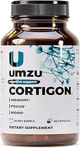 UMZU Cortigon Cortisol Υποστήριξη συμπλήρωμα, 30 ημέρα προσφοράς – Φυσική φόρμουλα με Ginkgo Biloba, Φωσφατιδυλσερίνη, βιταμίνη B12 & B6 – Υποστηρίζει Υγιεινή διαχείριση στρες, Mood, Focus & Γνωστική υγεία