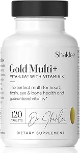 Shaklee Vita-Lea Gold® με βιταμίνη K για ενήλικες άνω των 50 - Υψηλής ισχύος φόρμουλα για την καρδιά, ανοσοποιητικό, οστά, και κοινή υγεία - Υποστηρίζει τη φυσική ενέργεια & υγιή γήρανση - Ουσιώδεις βιταμίνες - 120 δισκία