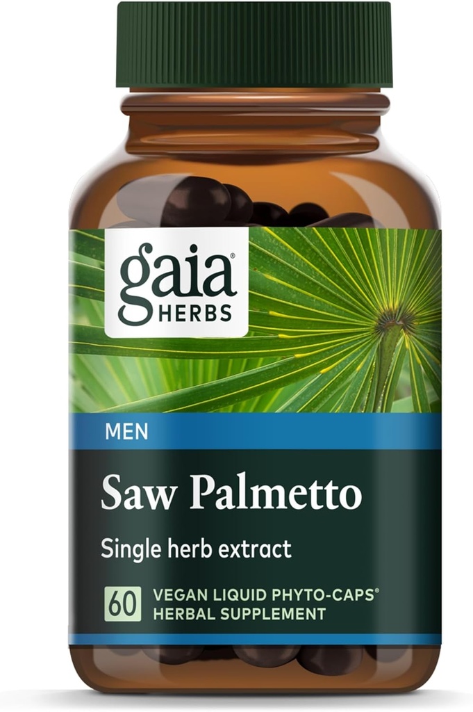 Gaia Herbs Palmetto - Erkekler için sağlıklı Prostate Fonksiyonlar - Contains Saw Palmetto ve Sunflower Seed Lecithin Erkeklerin Sağlığını Desteklemek için - 60 Vegan Sıvı Phyto-Capsules (30-Day Supply)