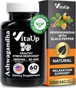 Ashwagandha Capsules 1310mg with Black Pepper - USA Made Ashwagandha Supplements for Relaxation Support, Normal Bilişsel Fonksiyonl & Dengeli Enerji Seviyeleri - 60 Caps