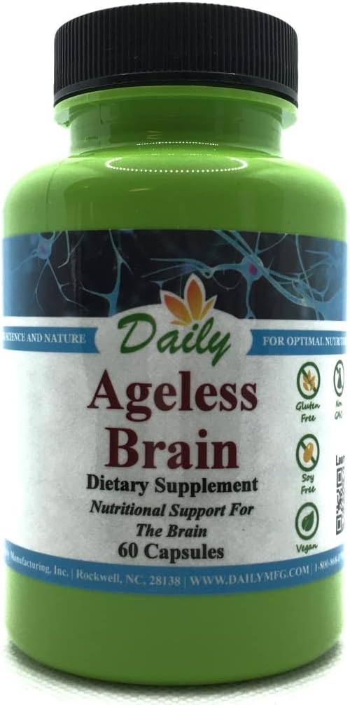 Daily Manufacturing Ageless BrainTM (Methylfolate, B12, Resveratrol, Lutein, Zeaxanthin, Ashwagandha Extract, Curcumin, Astaxanthin & Inulin)