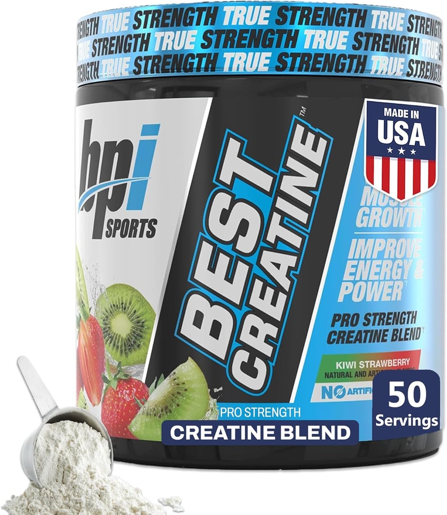 BPI Sports Best Tinatine - Insanlar ve Kadınlar için Altın Monohidrat Toz, Himalaya Tuz - Güçlü, pompa, Endurance, Kas Büyüme, Kas Tanım, No Bloat - Kiwi Strawberry - 50 Hizmet - 9.07 Oz