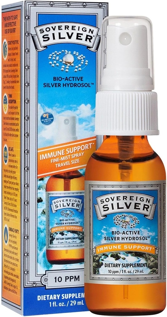 Sovereign Silver Bioactive Silver Hydrosol 10 PPM Fine Mist Spray, 1 Ounce