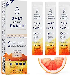 Dünya Premium Zero-Sugar Electrolyte - Pink Himalaya Salt ile yapılır - Hydration Toz Paketleri | Premium Malzemeler | Keto & Paleo Friendly | 12 Sticks, Orange