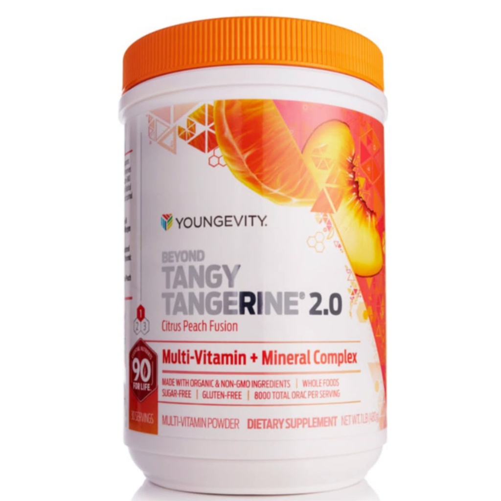 Youngevity Beyond Tangy Tangerine 2.0 Citrus Peach Fusion Multi-Vitamin & Mineral Complex - Made with Natural & Whole Foods 