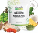 mindright Super Greens Powder - Υποστηρίζει Καθημερινή Ευεξία & Διανοητική Καθαρότητα - Βιολογική Πράσινη Σκόνη Superfood - Αλκαλοποίηση Βιολογικά Superfood Greens Blend - 1 Count - 30 Day Supply