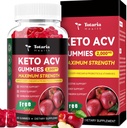 Totaria Keto ACV Gummies - 2000mg μηλίτη μηλίτη γκέμια ζάχαρη-ελεύθερος υποστήριξη Stature Υγεία με προβιοτικά, B12, συμπληρώματα κετο για γυναίκες & άνδρες, 60 κόμητες