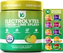 Keppi Electrolytes Toz - Limon Lime Flavor 50 Hizmet - Pyumyum, Magnezyum, sodyum - Keto, Vegan, Fasting-Friendly, Zero Calorie Electrolyte