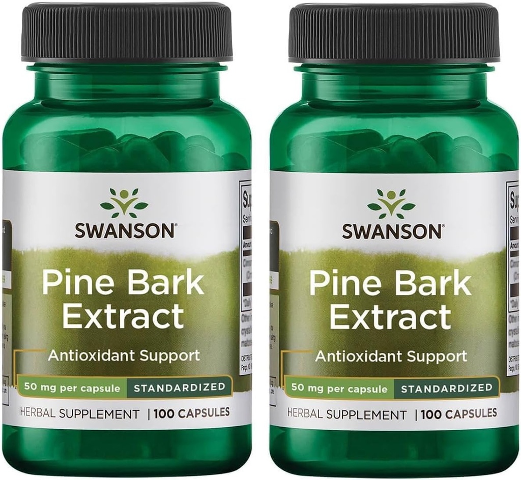 Swanson Pine Bark 50 Milligrams 100 Capsules (2 Pack)