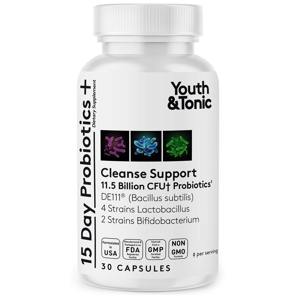 Probiyotik Supplement for 15 Day Cleanse | Garantili Raf Stable Probiyotiks for Digestive & Colon Health to Balance Gut Flora | Cleansing Regularity Constipation Bloating Support for Women Men Yetişkinler