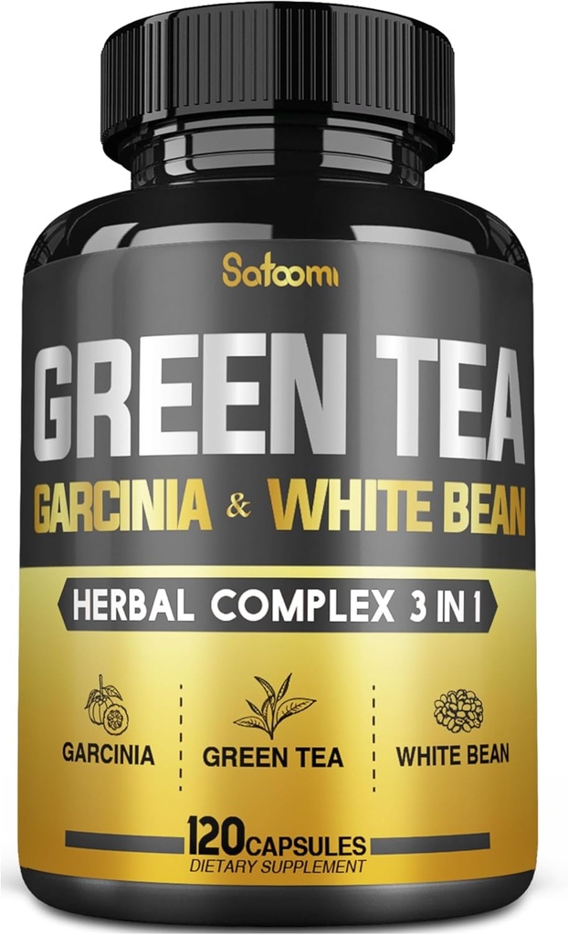 Green Tea Extract Pill EGCG 16000Mg Green Tea, 2000Mg Garcinia Cambogia & 2000Mg White Kidney Bean - Destek Body Balance, Heart & Immune Health - 120 Capsules 2 Ay Supply