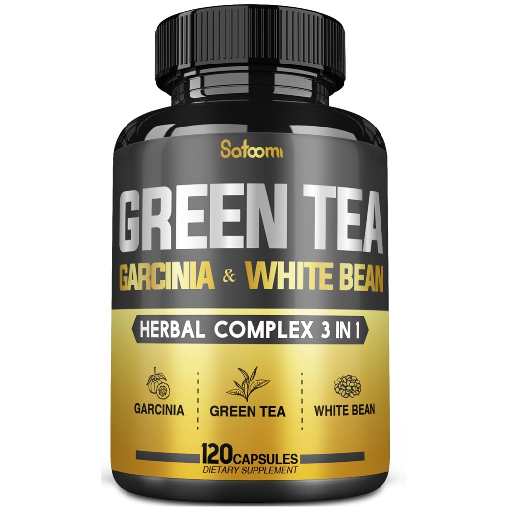 Green Tea Extract Pill EGCG 16000Mg Green Tea, 2000Mg Garcinia Cambogia & 2000Mg White Kidney Bean - Destek Body Balance, Heart & Immune Health - 120 Capsules 2 Ay Supply