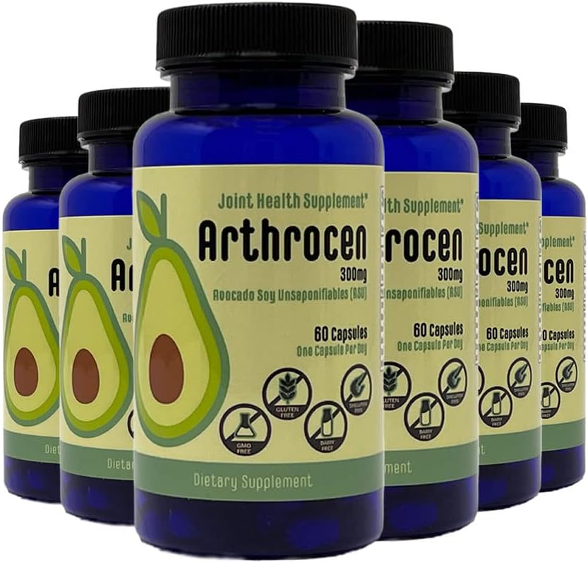 Ortak Sağlık Supplement, 300Mg Aokado Soy Unsaponifiable, Non-GMO, Dairy Free, Gluten Free & Shellfish Free, 60 Day Supply, One Capsule Per Day (12 Ay)