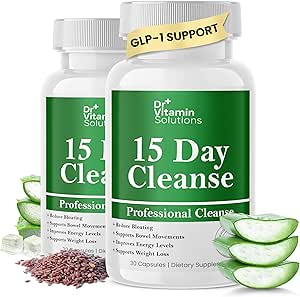 DR VITAMIN SOLUTIONS 15 Day Gut Cleanse Detox for Women w/GLP-1 Support - Natural Colon & Detox Kilo kaybı için Temiz - Bloating & Constipation Relief - Flushes Toxins & Supports Immunity - 60 Ct.
