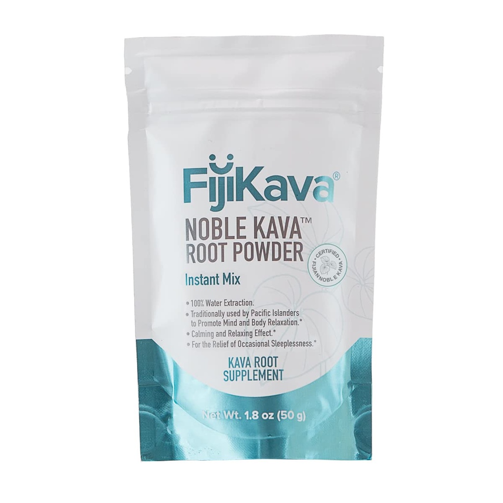 FijiKava Instant Kava Kava Toz 50g – Premium Kava Kök Toz Yüksek Kavalactone Content – Calmness, Stres Yardımı ve Uyku Desteği – Easy-to-Mix