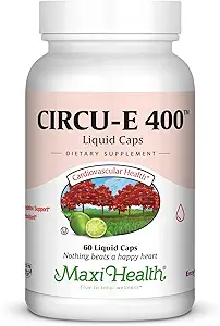 Maxi Health Circu-E 400 IU - Doğal Vitamin E - Vücut Savunma Sistemi Desteği - 60 Capsules - Kosher