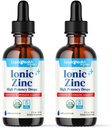 LIQUIDHEALTH USDA Organik Ionic çinko Yüksek Potency Drops - Trace Mineral Vitamini Yetişkinler, Çocuklar - Immune & Digestive Support, Skin & Yara Sağlığı - ABD Made, Vegan, Non-GMO (2 Pack)
