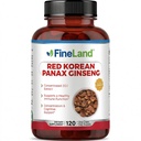 FineLand Red Korean Panax Ginseng 13.000 mg - Max Strength 20:1 Extract - Συμπυκνωμένο ανοσοποιητικό και γνωστικό συμπλήρωμα υποστήριξης για άνδρες & γυναίκες - 120 κάψουλες λαχανικών
